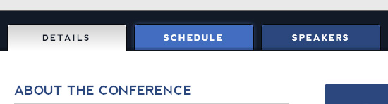 Glowing Tabs on jQuery Conference Website